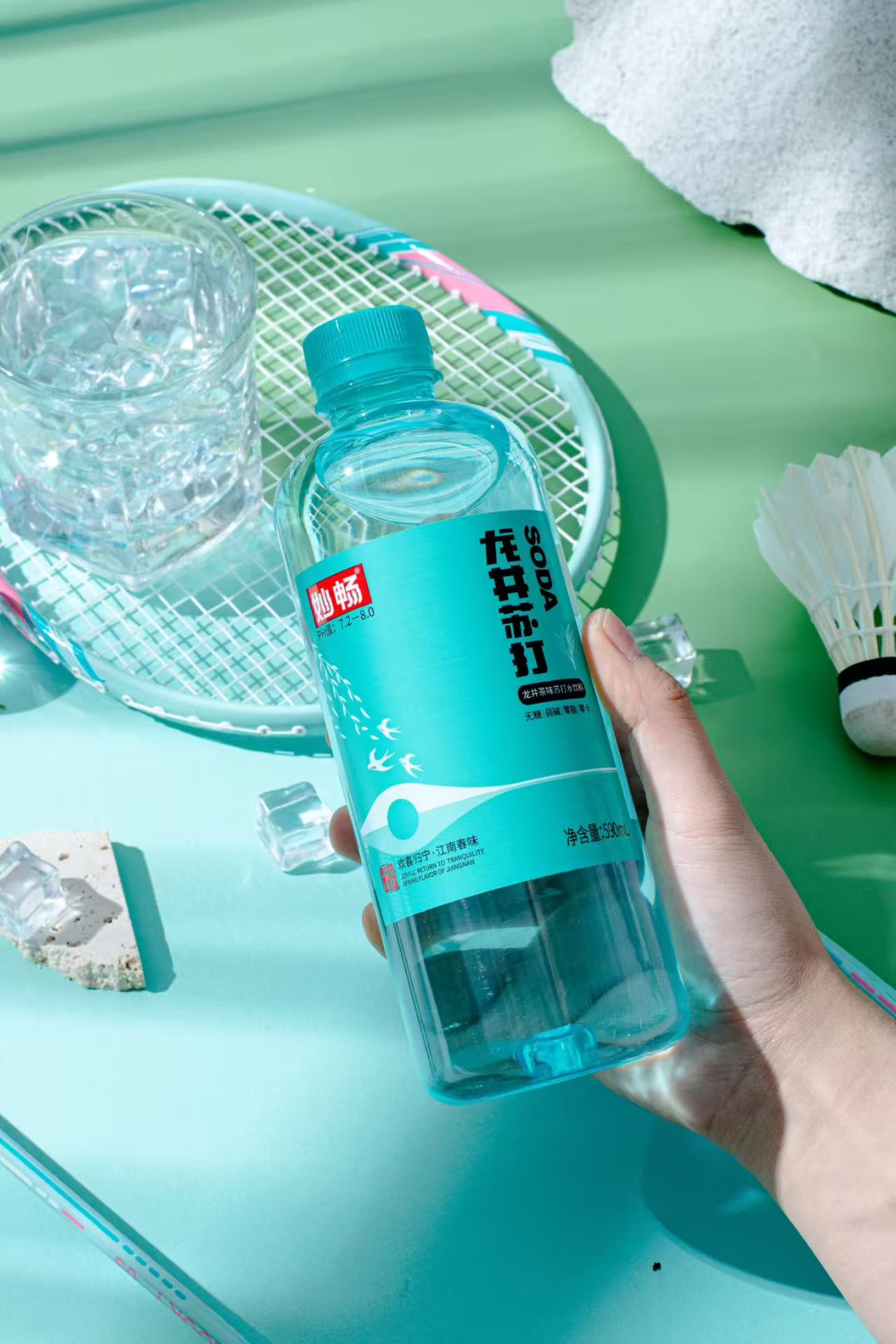 妙畅软龙井苏打水590mlx15瓶整箱装